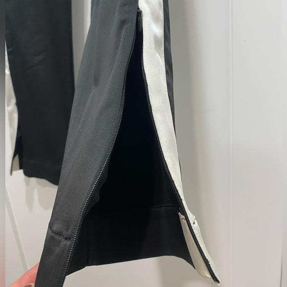 Black satiny track pant with white strip - Picture 5 of 5